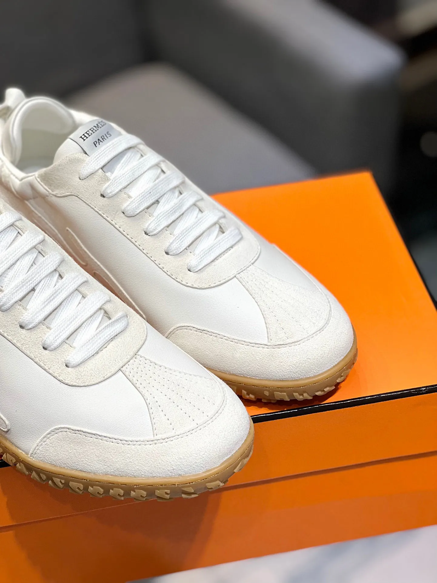 Men's shoes 💰660 [HERMES] Hermès - High-end quality original order 🔍🔍 - Upper: 🔝 cowhide suede splicing design - Inner lining: imported mixed sheepskin - Outsole: TPR foam · Rubber: two-color combined molding outsole - Super high quality control · Fine workmanship: highlighted (high-end, luxury, grade) -Size: 38-44 (45, 46, can be customized)